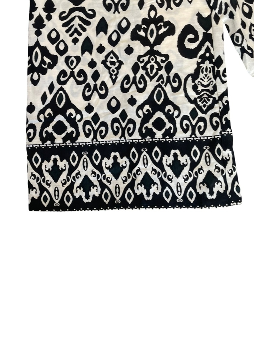 Smocked Wide-Leg Jumpsuit in Black & Cream - Picture 3 of 7